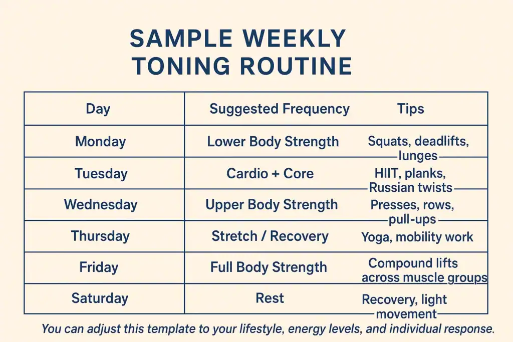 Achieving the Perfect Tone: How Often Should You Exercise for Results? 4 Weekly exercise Birmingham plan graphic