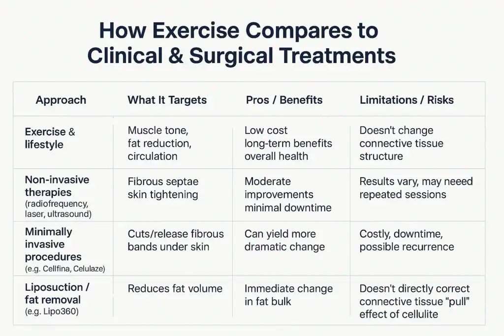 Sculpting Your Bum: Can Toning Exercises Really Reduce Cellulite? 2 How exercise compares to treatments from Lipo 360 Birmingham