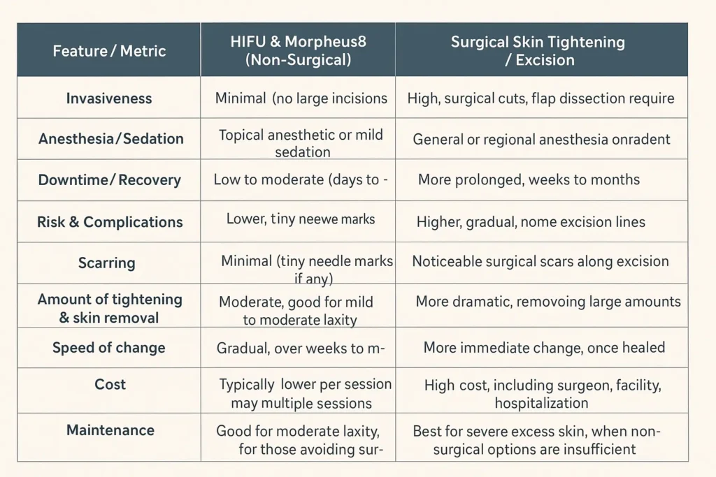 The Science of Skin Tightening 2 Table of skin tightening Birmingham benefits compared to surgical options